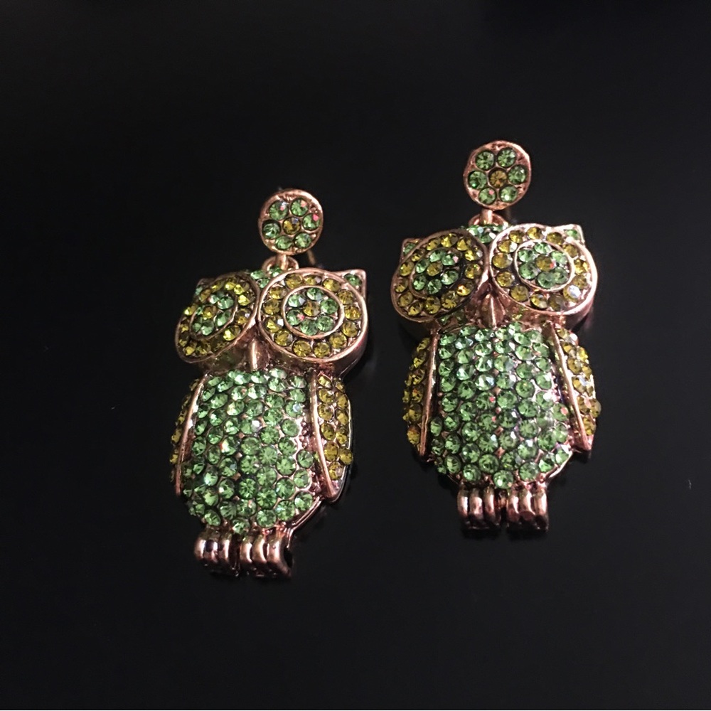 Owl Rhinestone Earrings